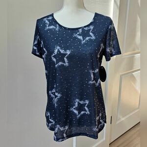 Casey Key | Navy Star Pattern Top